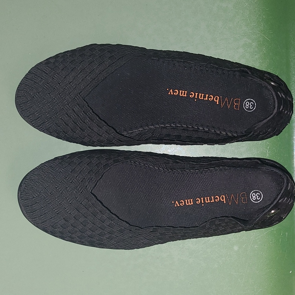 Bernie Mev Black Woven Catwalk Flats